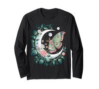 Ethereal Celestial Moth Butterfly Flowers Moon Aesthetic Manche Longue