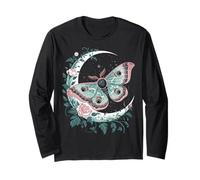 Ethereal Celestial Moth Butterfly Flowers Moon Aesthetic Manche Longue