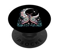Ethereal Celestial Moth Butterfly Flowers Moon Aesthetic PopSockets PopGrip Adhésif