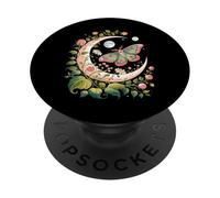 Ethereal Celestial Moth Butterfly Flowers Moon Aesthetic PopSockets PopGrip Adhésif