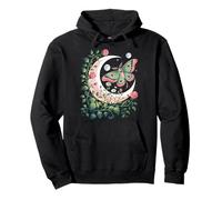 Ethereal Celestial Moth Butterfly Flowers Moon Aesthetic Sweat à Capuche