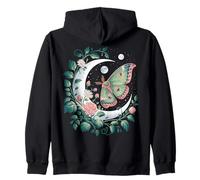 Ethereal Celestial Moth Butterfly Flowers Moon Aesthetic Sweat à Capuche