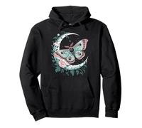 Ethereal Celestial Moth Butterfly Flowers Moon Aesthetic Sweat à Capuche