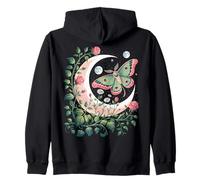 Ethereal Celestial Moth Butterfly Flowers Moon Aesthetic Sweat à Capuche