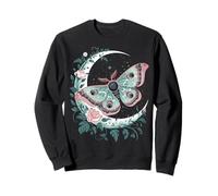 Ethereal Celestial Moth Butterfly Flowers Moon Aesthetic Sweatshirt