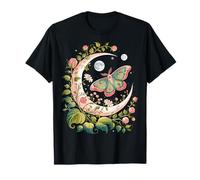 Ethereal Celestial Moth Butterfly Flowers Moon Aesthetic T-Shirt
