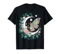 Ethereal Celestial Moth Butterfly Flowers Moon Aesthetic T-Shirt