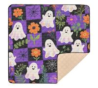 Ethereal Form Tapis de jeu pliable pour bébé au sol Motif floral Violet 127 x 127 cm