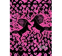 Ethereal Midnight, Horses, Black And Hot Pink, 200 Unlined, Floral Detailed Page, 8x11, Hardcover Journal, Art Pad, Sketchbook, Drawing Book: Made ... By: Artist Mary Elisabeth Linder @ MaryEMade