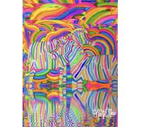Ethereal, Rainbow, Double Zebras Hardcover 200 Floral Detailed 8x11 Page Journal, Sketchbook, Art Pad, Drawing Book: Hand-Painted Design By: Artist Mary Elisabeth Linder @ MaryEMade