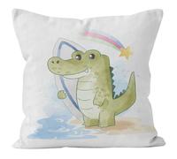 Ethereval Tissu De Lin Housse Coussin Canapé d'angle Taie d'oreiller La Reine des Neiges 1Pcs, Bébé Crocodile Housse Coussin Impermeable Exterieur Taie d'oreiller Anime 40x40cm
