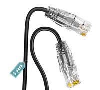 Ethernet Cable 0.3m (5 Pieces) - Cat6a Rj45 Lan Cable 10Gbps/550Mhz Internet Patch Cable for Router Switch PC Laptop Smart TV