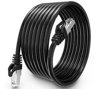 Ethernet Cable 10 m Cat 6, Cable Rj45 Shielded Gigabit High Speed Weatherproof Network Cable FTP 23AWG CCA Internet Cable Black 10 Metres Lan Cable for Router Modem