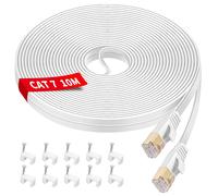 Ethernet Cable 10 m, Flat High Speed RJ45 Internet Cable with RJ45 Connector, RJ45 Cable Cat 7 10 Gbps Ethernet Cables for Router, Switch, Modem, Laptop, PS5/PS4, Smart TV, Xbox