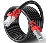 Ethernet Cable 15 m, Cat 7 Cable Rj45 High Speed 10Gbps LAN Network Cable 15 Metres Shielded SFTP Ethernet Wire Outdoor Waterproof Gigabit Black Internet Cable for Router Modem