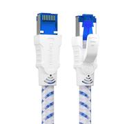Ethernet Cable 15 m, Cat 8 RJ45 1 m 2 m 3 m 5 m 10 m 20 m 30 m Network Cable, Cat8 40Gbps 2000MHz Gigabit S/FTP Nylon Internet Lan Cable for PS5, Router, Televisions, Xobx, Faster Than Cat 6/cat 7