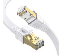 Ethernet Cable 2 m--Cat 8 Flat High Speed Gigabit Network Cable 40Gbps RJ45 Compatible with Cat.6 Cat.7 Cat.8 Internet Cable for PC PS5/4 LAN Switch Modem Smart TV