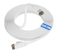 Ethernet Cable 20 m Cat 6,RJ45 Cable 20 m Flat White High Speed Gigabit Network Cable,1000Mbps Long Ethernet Internet Cable for Router Modem