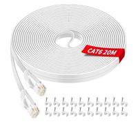 Ethernet Cable 20 m,Ethernet Cable 1000Mbps 250MHz RJ45 Cat 6 Internet Network LAN Cables for Router Switch PC Laptop Smart TV