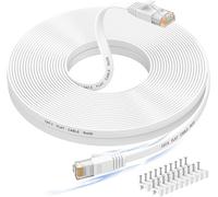 Ethernet Cable 20 m,RJ45 Cat 6 Network Cable,High Speed Internet Cable with RJ45 Tester Connector for Swtich Modem Router,Compatible Upstream with Cat 7/Cat 8 Ethernet Cable-White