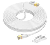 Ethernet Cable 25m,Cat7 High Speed Internet with Gold Plated RJ45 Connector,Shielded LAN Cable for Network Switch,Faster than Cat5/Cat5e/Cat6-White