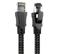 Ethernet Cable 5 m Cat8 RJ45 Network Cable, Very High Speed 40Gbps 2000MHz Gigabit Nylon Braided Shielded S/FTP Internet Lan Cable Compatible with PS5, Router, TV, Faster Than Cat6/Cat7