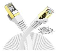 Ethernet Cable 5 m, Rj 45 Cat 7 Flat High Speed with Gold Plated RJ45 Network Connector, RJ45 Cat 7 Shielded High Speed Internet Cable 10Gbps - 750MHz