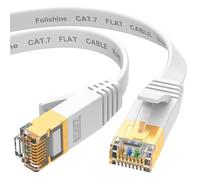 Ethernet Cable 5m, Cat7 High Speed Internet Cable with Gold Plated RJ45 Connector, Shielded LAN Cable for Network Switch, Faster Than Cat5/Cat5e/Cat6-White Cables