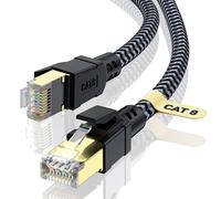 Ethernet Cable 5M, RJ45 Cat 8 Network Cable 40Gbps 2000MHz High Speed Cable, Nylon Braided Double Shielded LAN Internet Cable, Compatible with Router Modem TV