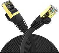 Ethernet Cable Rj45 Flat Cat 7 Network Cable 10 Gigabit/s 0.5 m Black