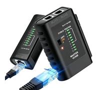 Ethernet Cable Tester - RJ11 Detector | Network Wire Tool | Split Main & Auxiliary Unit, 9 LED Signal Indicators, Continuity Mapping, For Phone Line Ma Intenance & Installation