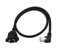Ethernet Extension Cable RJ45 Male to Female Screw on CAT6/5e/5 Panel Shielded Network LAN (Right Angle)