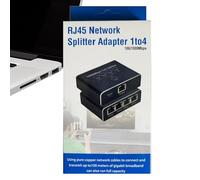 Ethernet Extension Connector, 1-to-4 Network Splitter, High-Speed Network Splitter, Gigabit Network Adapter, Network Extension Connector High-Speed Splitting Adapter for Desktop Computer PC Laptop