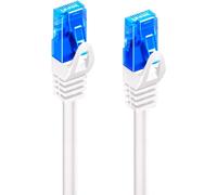 Ethernet Patch Cable Cat.5e U/UTP Transmissions up to 1Gigabit, 2 RJ45 Connectors, PVC, CCA, AWG 26/7 Ideal for Fiber Optic Transmission with Gigabit/LAN Links, 2 m, White