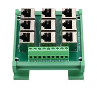 Ethernet Port Adapter Terminal Block 9 ports pour rj45 vers 8P8C bornes à vis pour carte de rupture pour montage rail DIN 15 mm RS485 RS422 DMX512