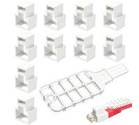 Ethernet Port Lock - 0.55 Inch Rj45 Network Cable Lock | 10 Pack Modular Patch Cord Security Clip - Abs Anti Theft Lan Port Blocker With Key For Switch Router Server Network Protection Office Use