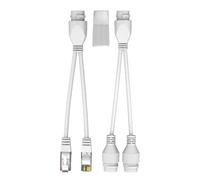 Ethernet Splitter 1 to 2, Network Splitter for Safe LAN Connections, POE Extender for Smooth Video Streaming, Ideal for Outdoor Switches and Network Cameras, 5,91 x 1,57 x 0,79 pouces