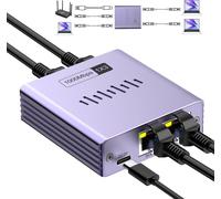 Ethernet Splitter 1 to 3 1000Mbps High Speed Gigabit Ethernet Switch Internet Splitter LAN Splitter Network Switch with USB C Power Cable for Computers,Hubs,