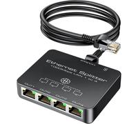 Ethernet Switch 4 Port Ethernet Splitter Cable RJ45 1000Mbps for Cat 8 7 6 5e 5 Cable Compatible with PC Router Computer Mac PS5 PS4 TV Box