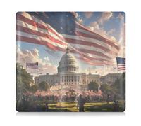 EtherSpher 4th of July Independence Day White House Pu Leather Toursuit Car Immatriculation et carte d'assurance Étui portefeuille essentiel pour documents, cartes, permis, 4 juillet Jour de