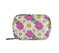 EtherSpher Adorable sac de rangement pour médicaments avec compartiments amovibles - Motif floral - Pêche - Blanc