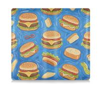 EtherSpher Art Painting Blue Food Burger Étui portefeuille en cuir de qualité supérieure pour cartes d'assurance, documents essentiels, permis de conduire