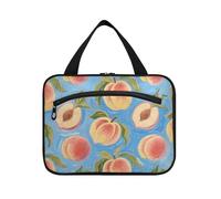 EtherSpher Art Painting Blue Fruit Peach Sac de rasage à suspendre pour homme avec crochet, trousse de maquillage pliable design pour femme must salle de bain bolsas de maquillaje para mujer L