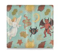 EtherSpher Art Painting Green Angel Demon Étui portefeuille en cuir PU pour permis de conduire, cartes et documents essentiels