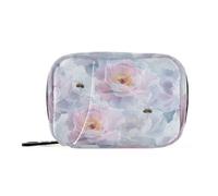 EtherSpher Art Peonies Pilulier rose et blanc pour médicaments avec compartiments amovibles réutilisable pour sac à main