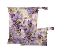 EtherSpher Beauty Spring Flowers Lot de 2 sacs imperméables à fermeture éclair avec poignées pour couches de bébé, garderie