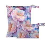 EtherSpher Beauty Spring Flowers Lot de 2 sacs imperméables pour les voyages avec poignées pour le bain, les couches de bébé