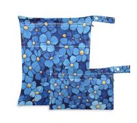 EtherSpher Beauty Spring Lot de 2 sacs à langer à fermeture éclair avec poignées pour voyage, salle de sport