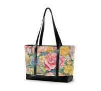 EtherSpher Beauty Spring Sac robuste avec fermeture éclair pour femme Motif floral coloré 14