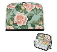 EtherSpher Beauty Spring Trousse à crayons de grande capacité avec fleurs roses pour adolescent, bureau, bolsa para herramientas